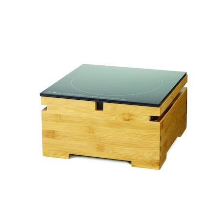 Rosseto Serving Solutions Multi-Chef Sngl Touch Top Induction Heater 120V- 60Hz with Bamboo Base BP023